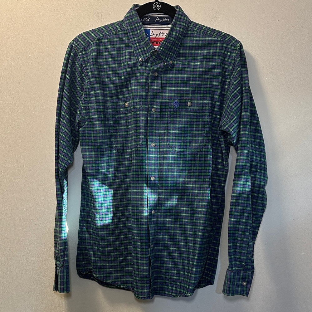 Wrangler George Strait Men’s Green/Blue Plaid Long Sleeve Button Down Sz 2XL